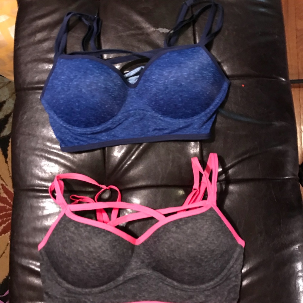 2 Victoria’s Secret strappy padded bralettes
